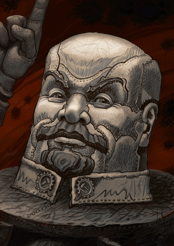 Голова Ленина на башне броневика