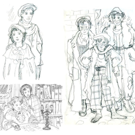 Эскизы к повести А. Рыбакова "Кортик".