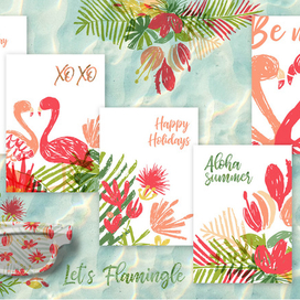  Коллекция открыток let's flamingle