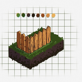 Забор в изометрии