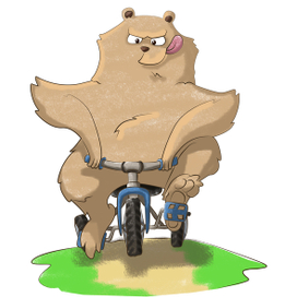 Медведь на велосипеде