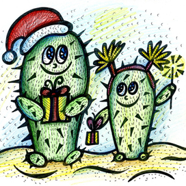 Кактусики новогодние