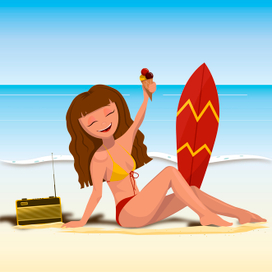 Hermione on the beach