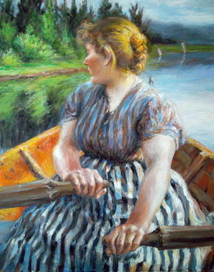 дама в лодке