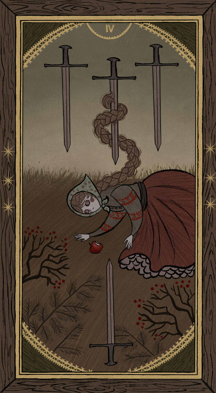 Карта таро "4 мечей"