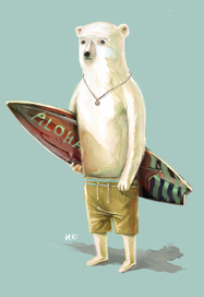 медведь-серфер