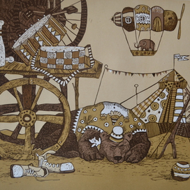 Из серии "Цирк".лист 1  "Сладких снов тебе,мишка".