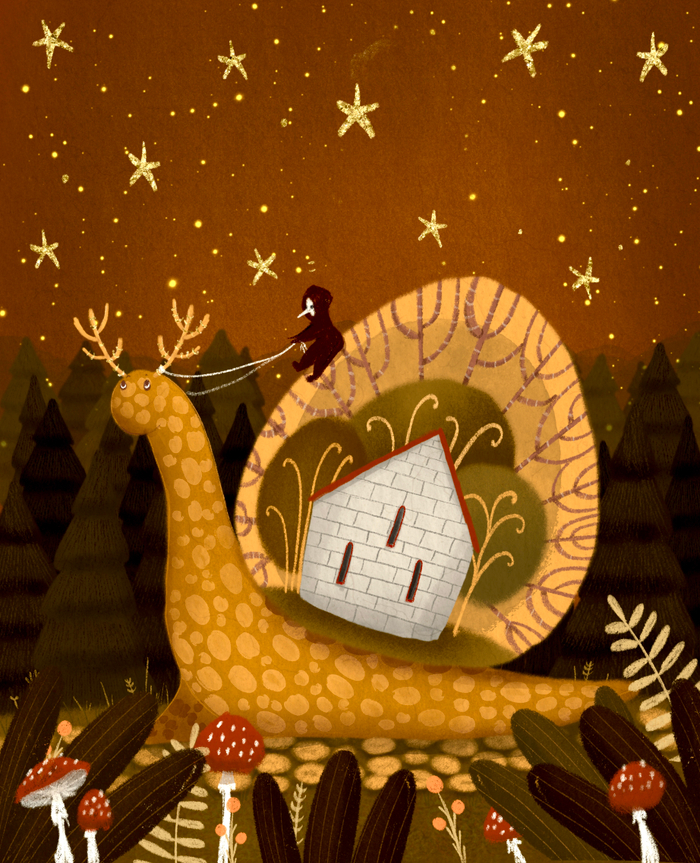 Цифровая иллюстрация «Позволь себе замедлиться»