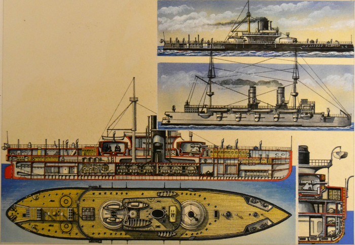 Броненосные корабли и их устройство. Иллюстрации к книге Г.Смирнова ,"Корабли и сражения".