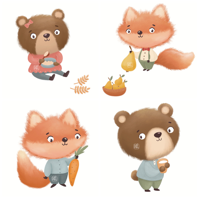 Детские персонажи для дневника питания