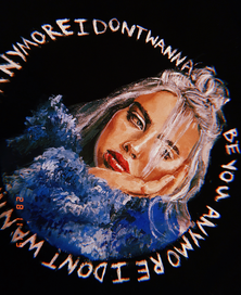 Билли Айлиш - роспись футболки