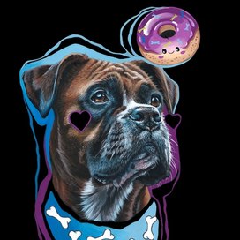 Портрет собаки боксёра 