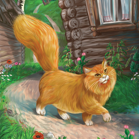 Иллюстрация к сказке Т. Эдел “ Приключения кота Батона” кот Маркиз