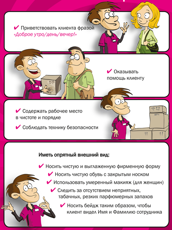 Иллюстрации для брошюры правил поведения сотрудников