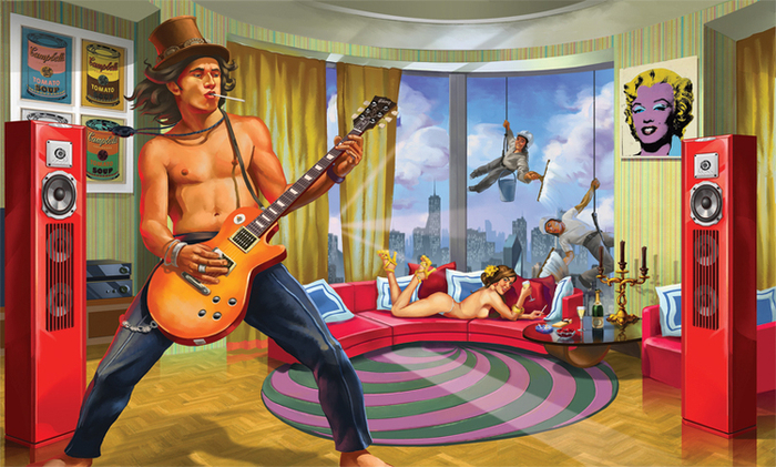 иллюстрация для рекламы акустической системы PLATINUM M4    