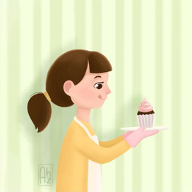 девочка с кексом