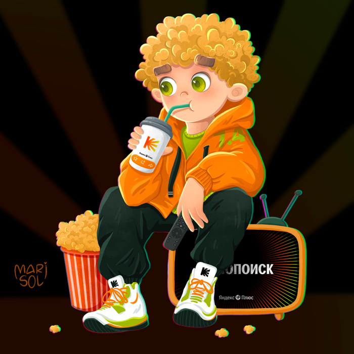 Концепт бренд персонажа для онлайн кинотеатра КИНОПОИСК