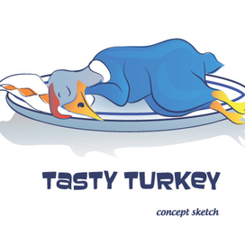 Индейка, которая спит на тарелке и видит сладкие сны
