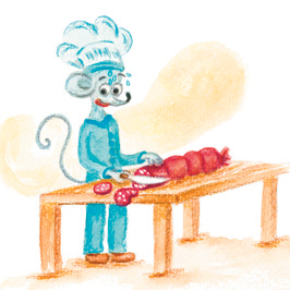 Акварельный мышонок: юмор, иллюстрация для детской книги