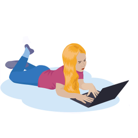 Девочка и ноутбук