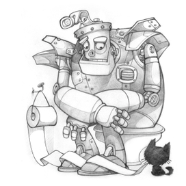 robot&cat