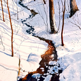 ,,Зимний ручей в местечке Рамава,, 