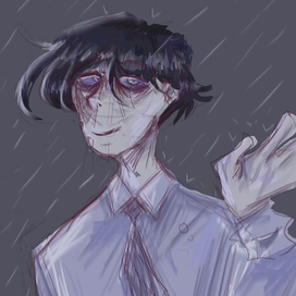 человек под дождем