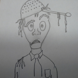 лапша сотрудника любимому начальнику. карикатура