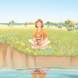 Иллюстрация для детской книги "Как Пушик помог научиться медитировать" автор А.Чашкин