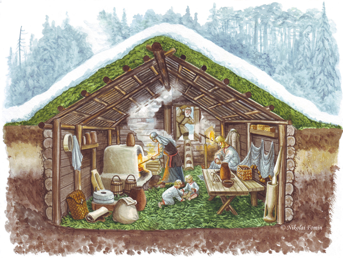 Древнеславянское жилище - полуземлянка.