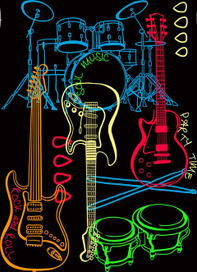 принт на майку "Rock music"