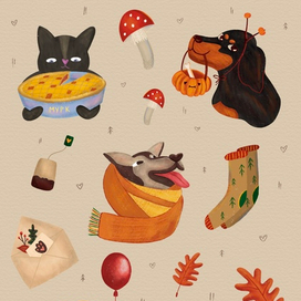 Стикеры осенние