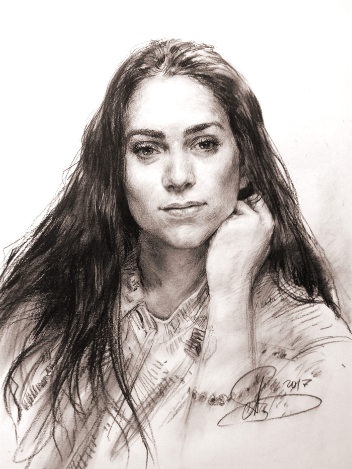 Женский портрет сепией