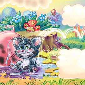 Иллюстрация к стихотворению " Пять котят". для издательства.