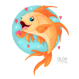 Влюбленная золотая рыбка