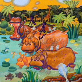 Купание в Африке. 1998 г.