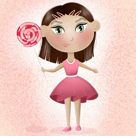 Девочка с леденцом на палочке