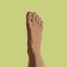 Нога на фоне