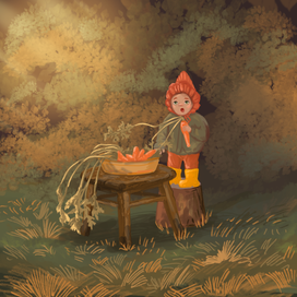 Девочка с морковкой