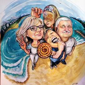 Шарж "Семейный фишай"