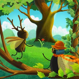 "Приключения маленькой гусеницы". страницы 13-14