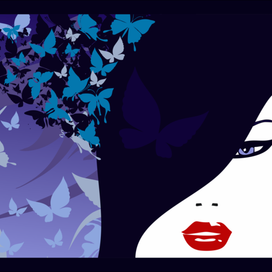 Девушка в бабочках