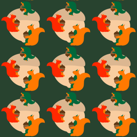 паттерн осенний белки