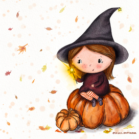 Ведьмочка на тыкве