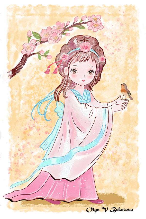 Девочка с птичкой
