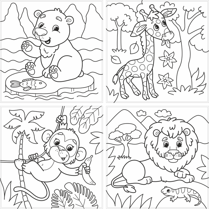 Раскраски. Дикие животные