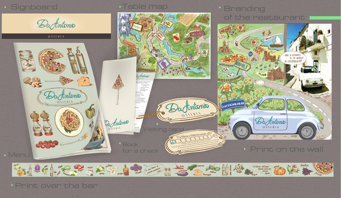 Фирменный стиль ресторана "Da Antonio"