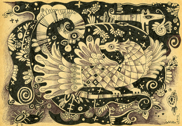 птица на ветке