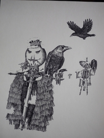 пугала-насесты для ворон