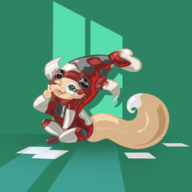 Кошка в костюме кои